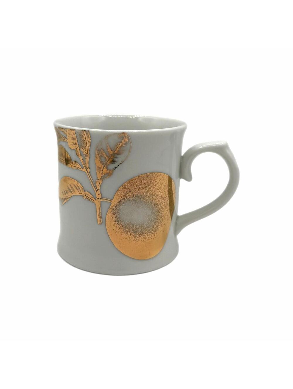 Vintage The Metropolitan Museum of Art Peach Fruit Coffee Mug – White & Gold